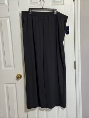 Vively BLACK Wide-Leg Track Pants